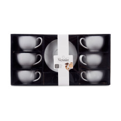 SET 6 TAZZE CAFFE PORCE BIANC PIATTO 200ML