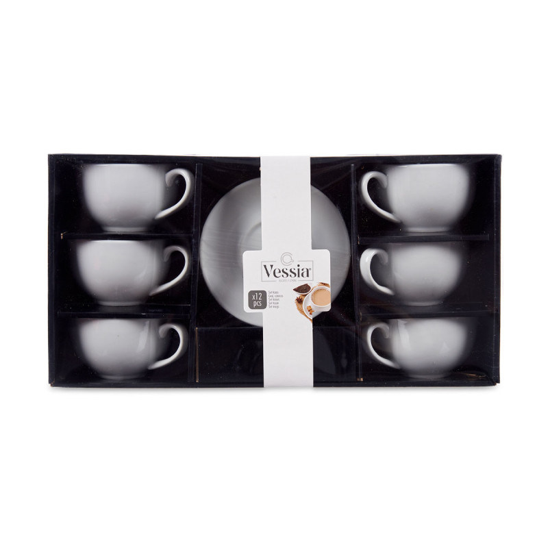CONJ 6 CHÁVENAS CAFÉ PORCELAN BRANC CO PRAT 200ML 