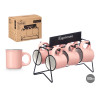 SET 6 TAZZE CAFFE ROSA SUPPORTO 100ML