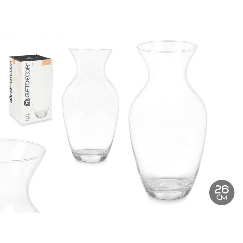 VASE EN VERRE COL ÉTROIT  26CM
