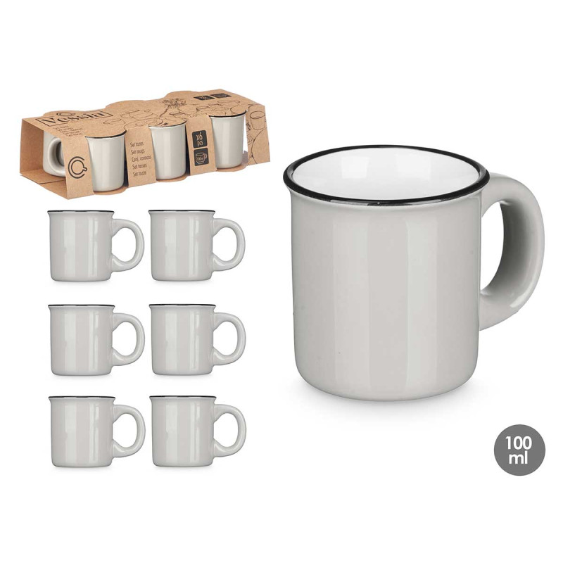 SET 6 TAZZE CAFFE GRIGIO 100ML