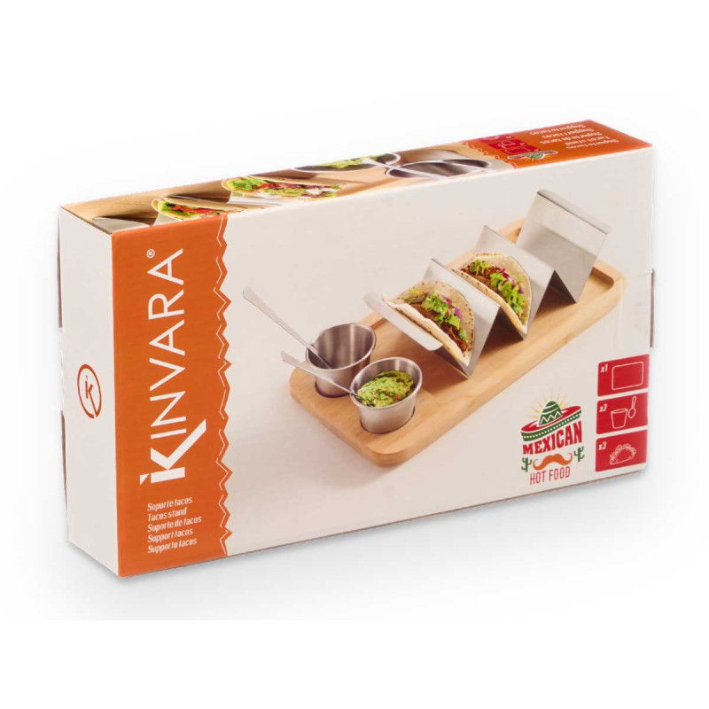 SOPORTE TACOS BOL SALSA BAMBU METAL