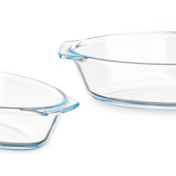 PLATEAU OVALE EN BOROSILICATE AVEC POIGNÉES 700ML