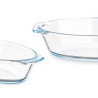 PLATEAU OVALE EN BOROSILICATE AVEC POIGNÉES 700ML