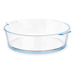 PLATEAU ROND EN BOROSILICATE AVEC POIGNÉES 1600ML