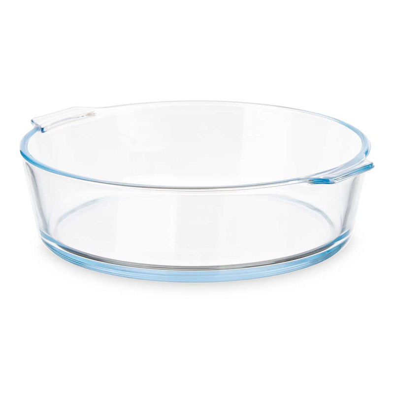 TABULEIRO EM BOROSILICATO REDONDO ASAS 1600ML