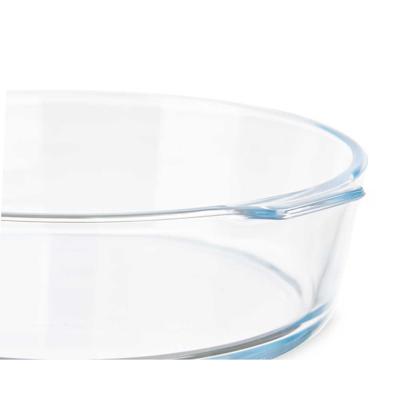 TABULEIRO EM BOROSILICATO REDONDO ASAS 1600ML
