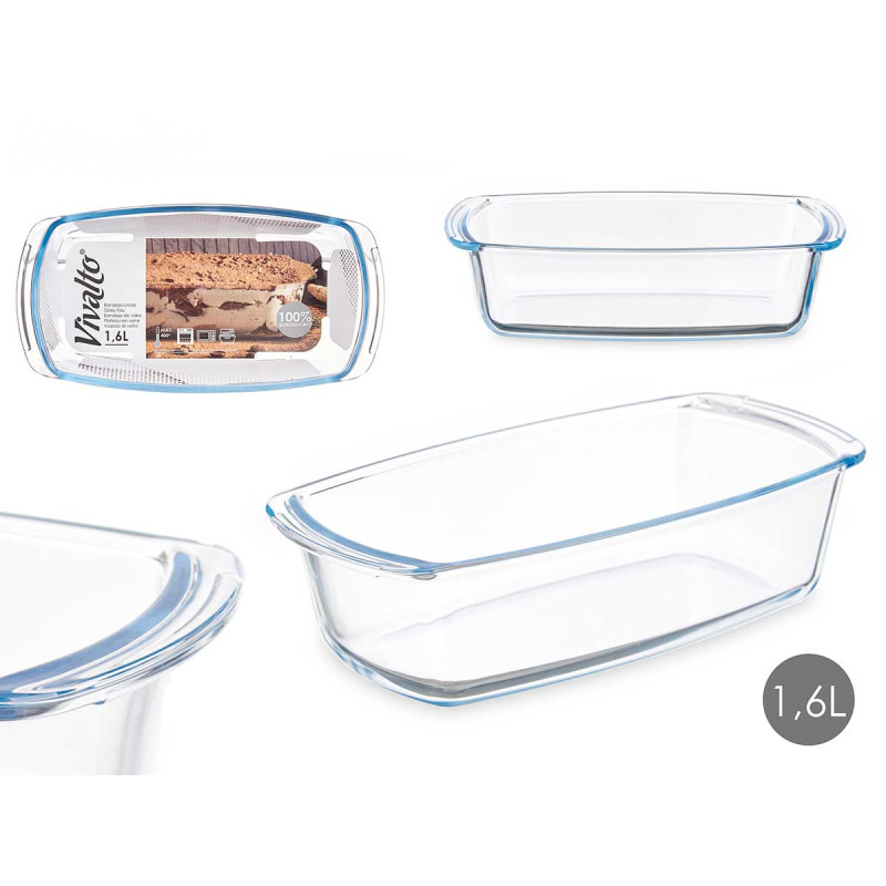 TABULEIRO EM BOROSILICATO RECTANGULAR ASAS 1600ML