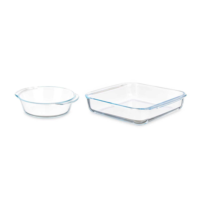 SET 2 BOROSILICATE TRAYS 800 1800ML