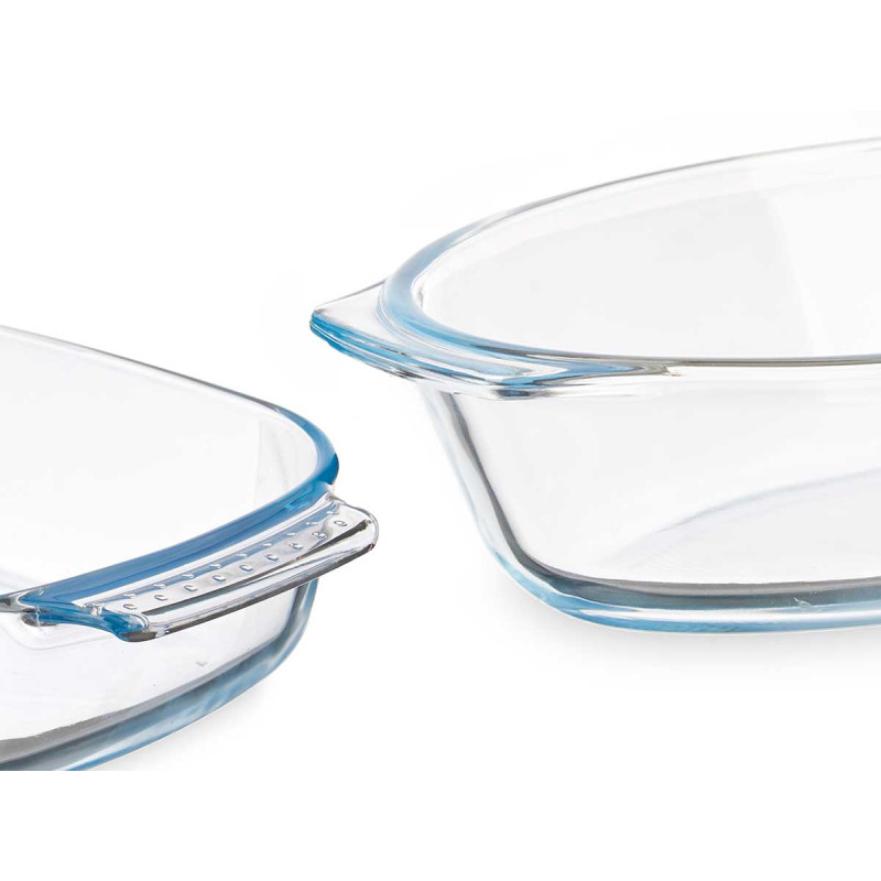 SET 2 BOROSILICATE TRAYS 700 2000ML