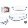 BOROSILICATE RECTANGULAR TRAY WITH HANDLES 2000ML
