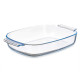 BOROSILICATE RECTANGULAR TRAY WITH HANDLES 2000ML