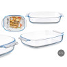 BOROSILICATE RECTANGULAR TRAY WITH HANDLES 2700ML