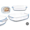 BOROSILICATE RECTANGULAR TRAY WITH HANDLES 3800ML