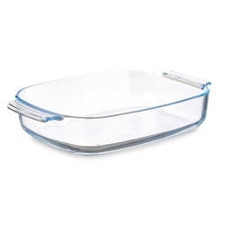 BOROSILICATE RECTANGULAR TRAY WITH HANDLES 3800ML