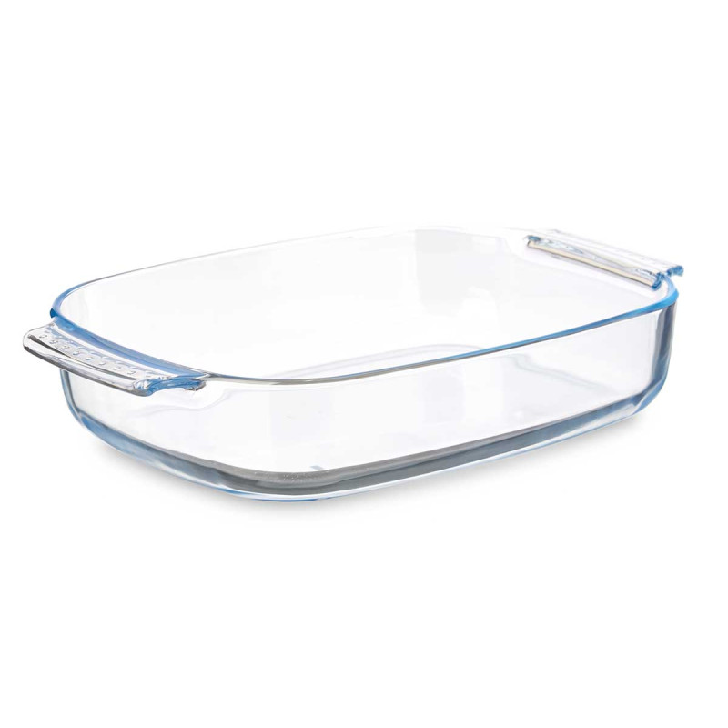 BOROSILICATE RECTANGULAR TRAY WITH HANDLES 3800ML