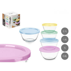 SET 4 BOROS LUNCH BOXES ROUND 800 1000 1600 2100ML