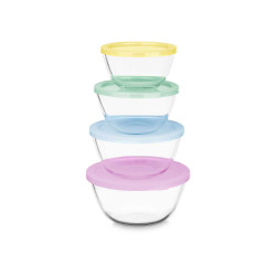 SET 4 BOROS LUNCH BOXES ROUND 800 1000 1600 2100ML
