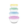 SET 4 BOROS LUNCH BOXES ROUND 800 1000 1600 2100ML