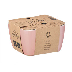 CONJ 4 CANECAS COR DE ROSA 410ML