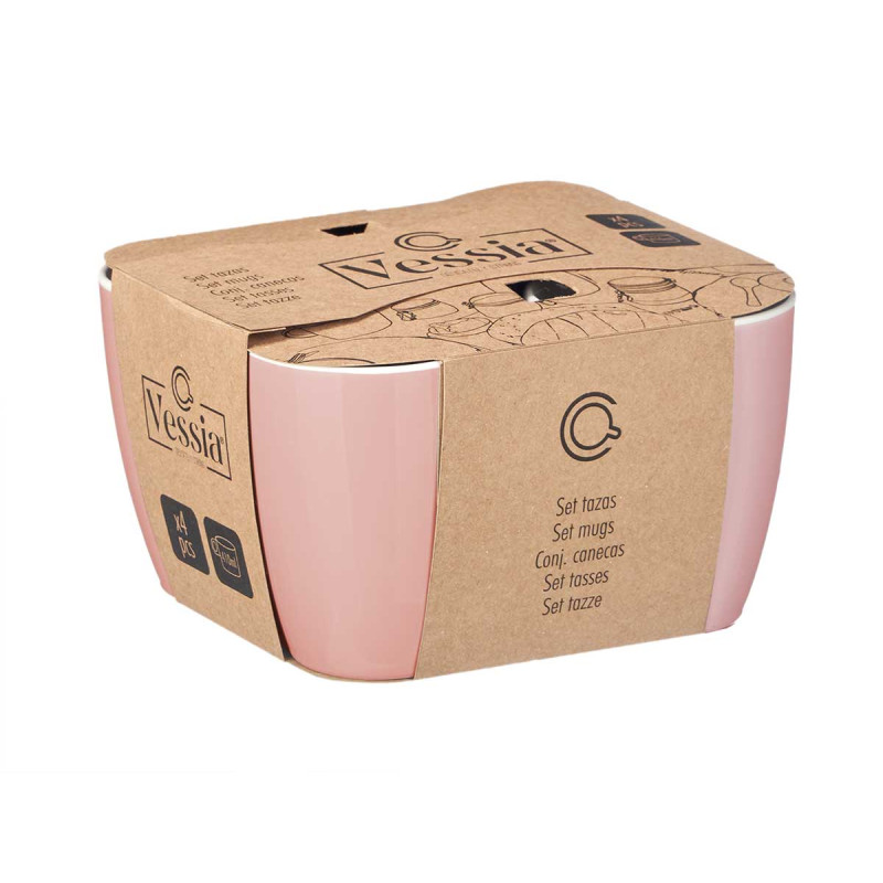 SET 4 TAZZE ROSA 410ML