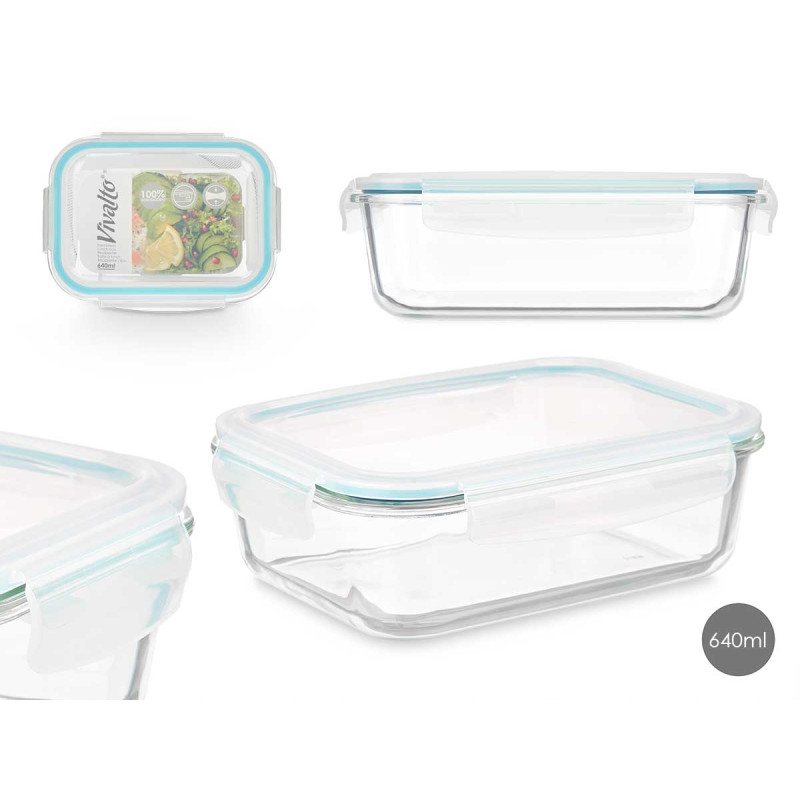HERMETIC BOROSILICATE LUNCH BOX 640ML