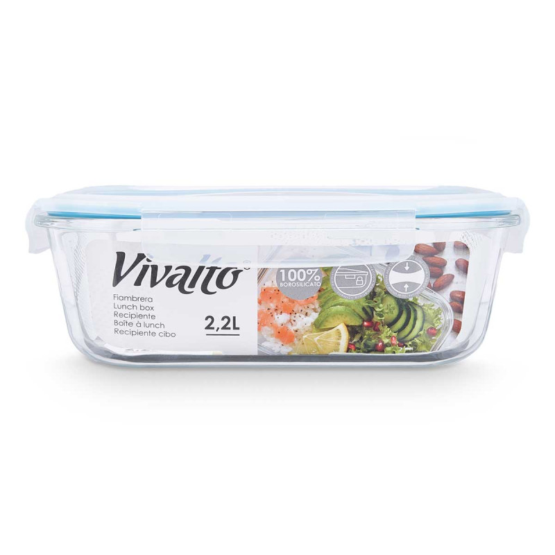 HERMETIC BOROSILICATE LUNCH BOX 2260ML