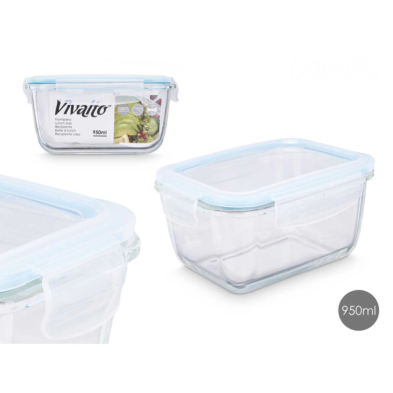 HERMETIC BOROSILICATE LUNCH BOX  950ML