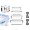 SET 4 BOROSIL LUNCH BOXES RECT 370 640 1000 1500ML