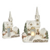 CASA CERAMICA INNEVATA LUCE E PUPAZZO DI NEVE