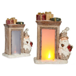 CAMINO CERAMICA LUCE CON BABBO NATALE E REGALO 