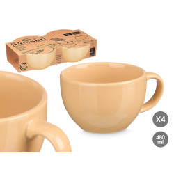 SET 4 TAZZONI BEIGE 480ML