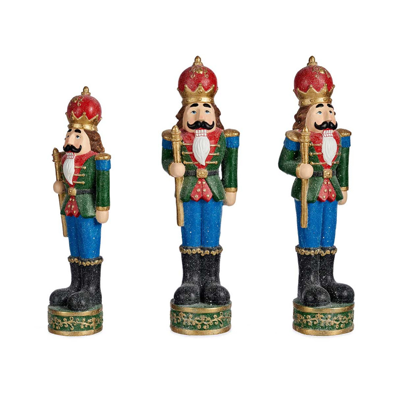 MEDIUM GREEN NUTCRAKER SOLDIER WITH INSTRUMENT 