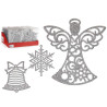 SET3 CIONDOLI ALBERO BRILLANTINI ARGENTO 15CM ASS3