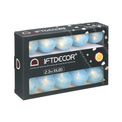 TIRA LED 10 BOLA AZUL CON CAJA EXTERIOR