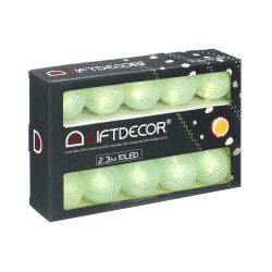 TIRA LED 10 BOLA MENTA CON CAJA EXTERIOR