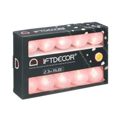 STRISCIA LED 10 SFERA ROSA CON SCATOLA   ESTERNI