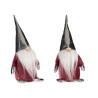 27CM PINK FABRIC GNOME WITH SILVER HAT  