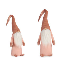 GNOMO VELUDO ROSA CLARO 100CM COM GORRO 