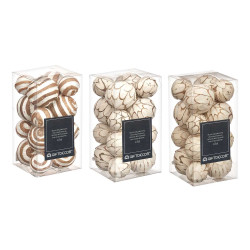 SET 16 BOULES DÉCORATION 3 MODÈLS ASSORT