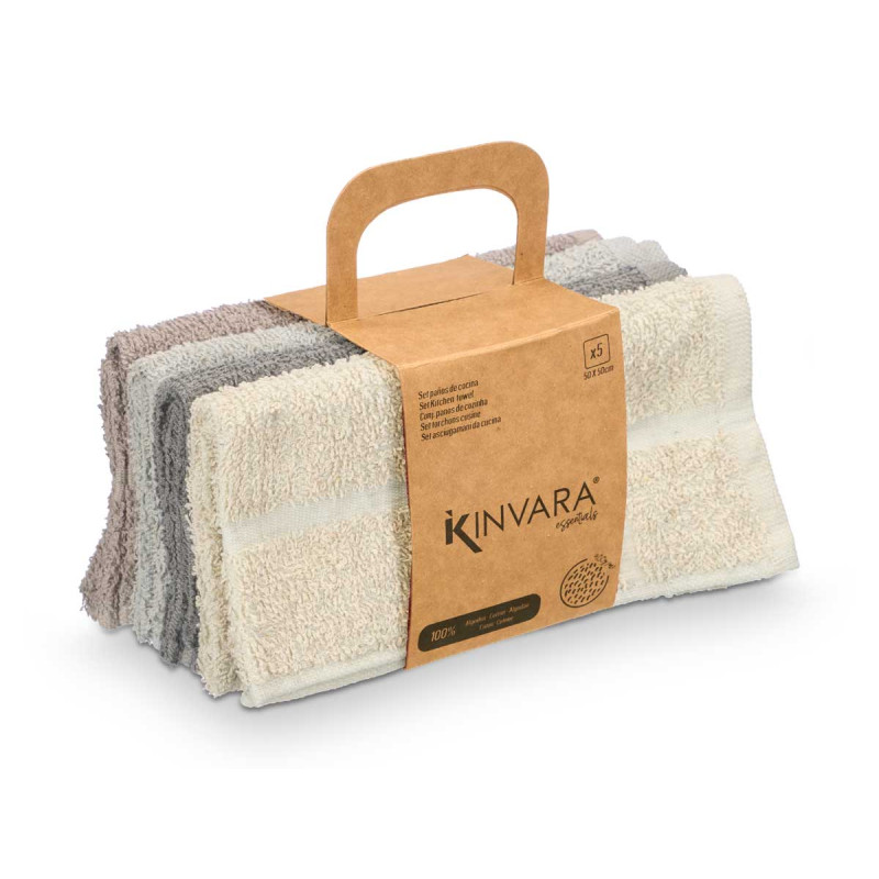 PANNO DA CUCINA COTONE 400 GR 50X50 ASS 5 GRIGIO 