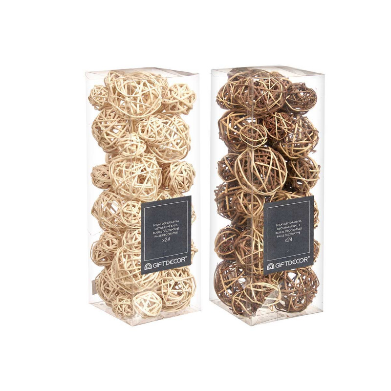 SET 24 BOULES DÉCORATION 2 MODÈLS ASSORT