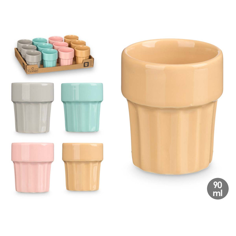 ASSORTED 4 COLOURS COFFEE CUPS 90ML