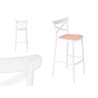 SGABELLO RATTAN PLASTICA BIANCO BEIGE