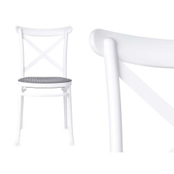 SILLA RATTAN PLÁSTICO BLANCA GRIS