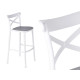 TABOURET ROTIN PLASTIQUE BLANC GRIS