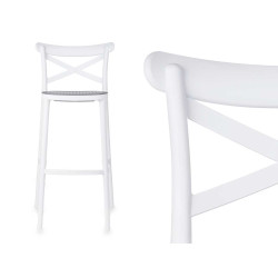 SGABELLO RATTAN PLASTICA BIANCO GRIGIO