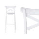 SGABELLO RATTAN PLASTICA BIANCO GRIGIO