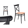 CADEIRA PLASTICA RATTAN PRETO BEGE