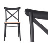 CADEIRA PLASTICA RATTAN PRETO BEGE